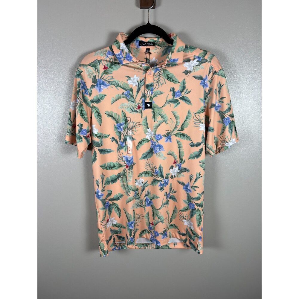 NWT Bad Birdie Men’s Core Polo | Flora Fiesta Golf Shirt Short Sleeve Polo